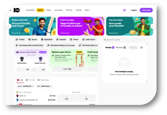 10Cric - Sports Page (hi)