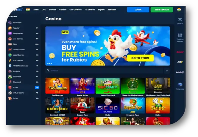 4RaBet - Table Games Page (en)