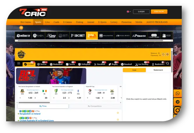 7Cric Neo - Cricket Page (hi)