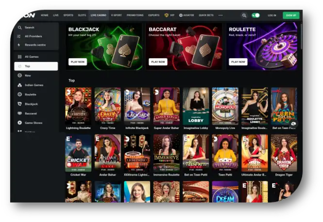 Leon - Live Casino Page (en)