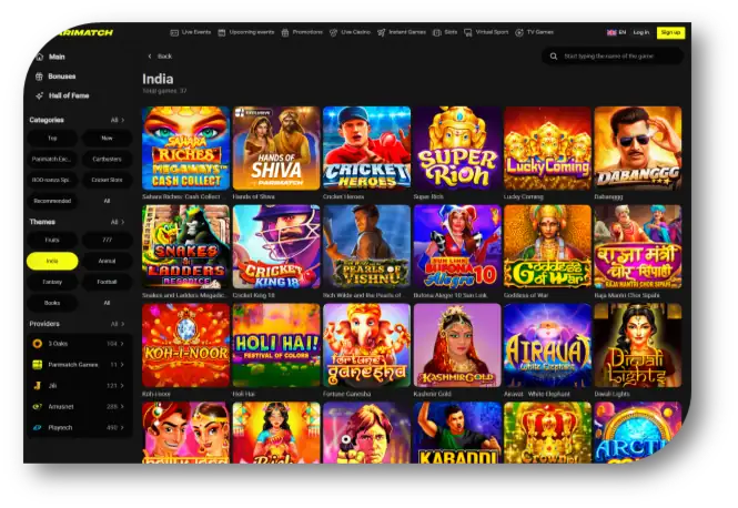 Parimatch - Slots Page (en)