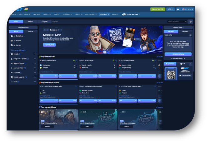 1XBet - eSports Page (hi)