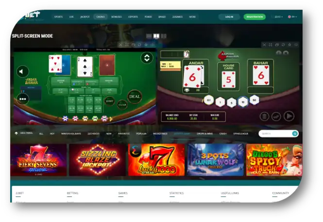 Andar Bahar - Game Page (22Bet) (en)