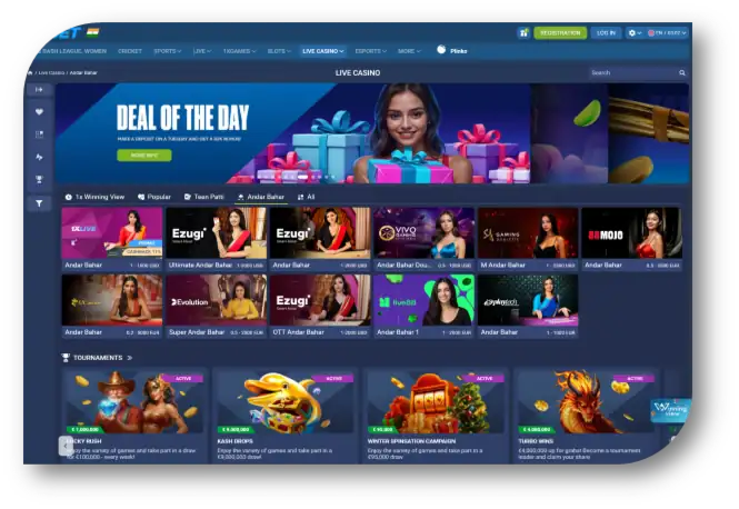 Andar Bahar - List Page (1xBet) (hi)