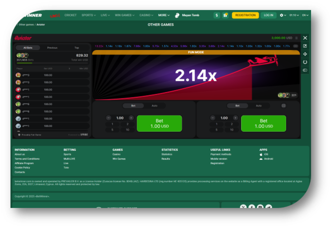 Aviator - Game Page (BetWinner) (hi)