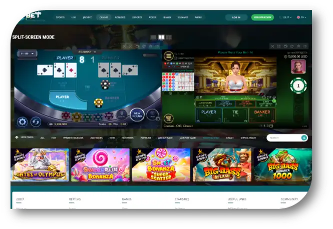 Baccarat - Game Page (22Bet) (en)