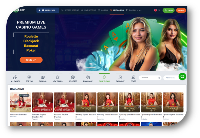 Baccarat - List Page (20Bet) (hi)