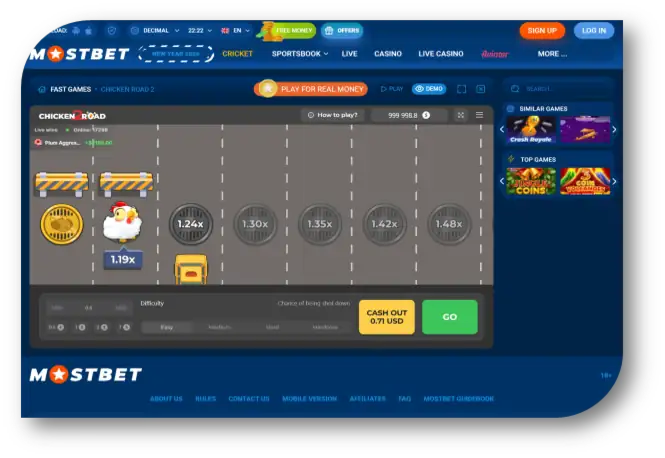 Chicken Road - Game Page (Mostbet) (en)