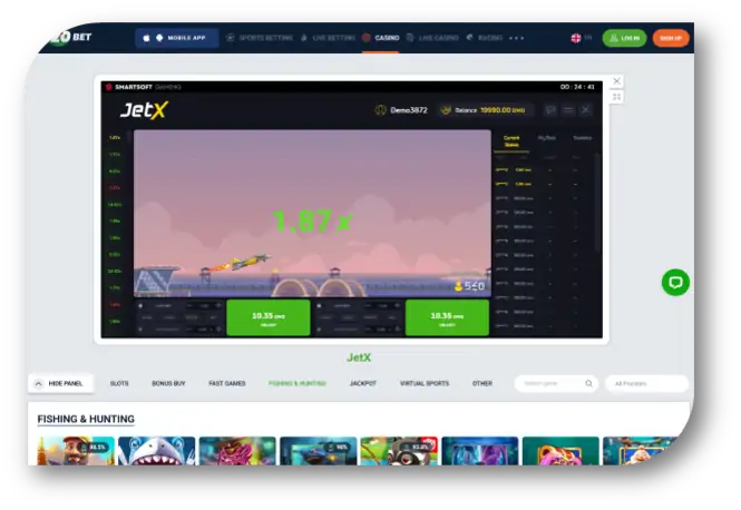 JetX- Game Page (20Bet) (hi)