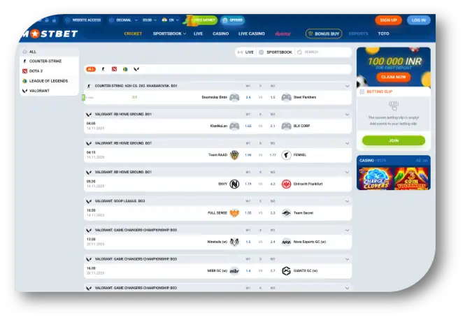 Mostbet - eSports Page (hi)