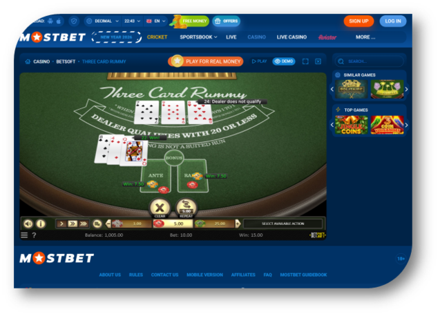 Rummy - Game Page (Mostbet) (en)