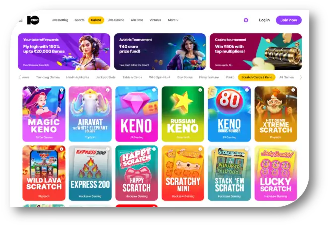 Scratch Cards - List Page (10Cric) (hi)