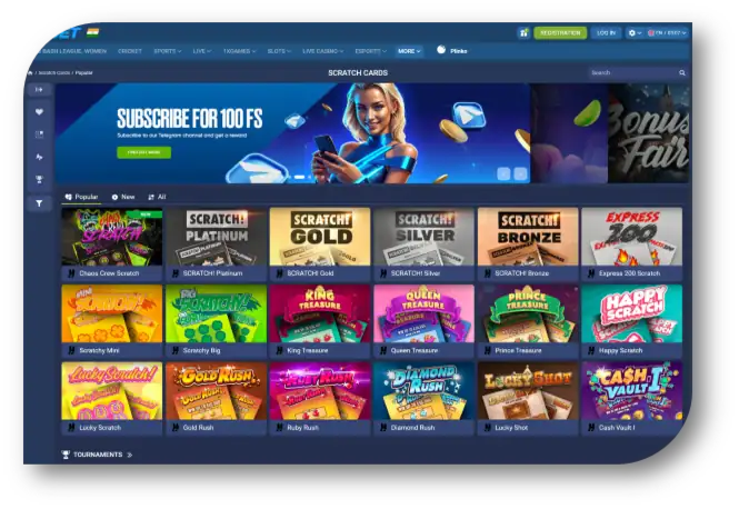 Scratch Cards - List Page (1xBet) (en)