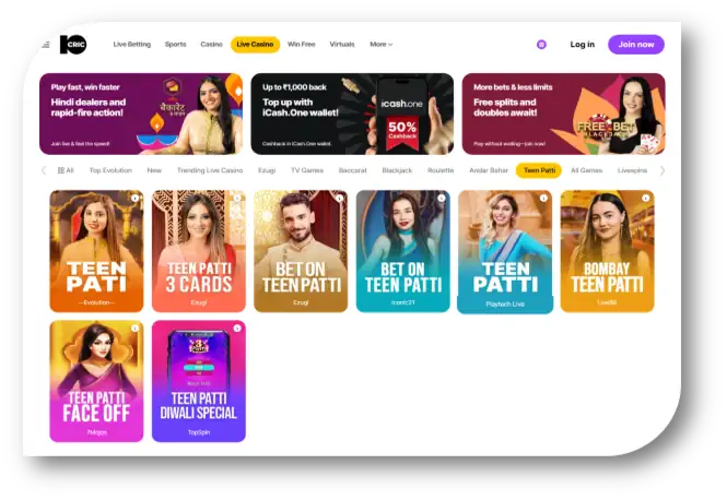 Teen Patti - List Page (10Cric) (en)