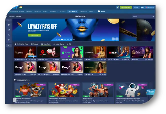 Teen Patti - List Page (1xBet) (en)