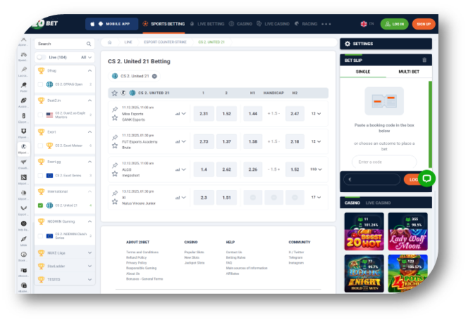 eSports - Game Page (20Bet) (en)