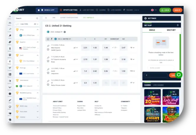 eSports - Game Page (20Bet) (hi)